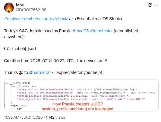 fab0, 21 July 2026 - how the malware derives a machine identifier